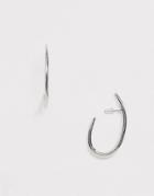 Asos Design Earrings In Looped Design In Silver Tone - Silver
