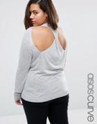 Asos Curve Sweater With Twist Back - Gray