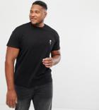 New Look Plus T-shirt With Rose Embroidery In Black - Black