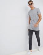 Asos Design Super Longline T-shirt In Gray - Gray