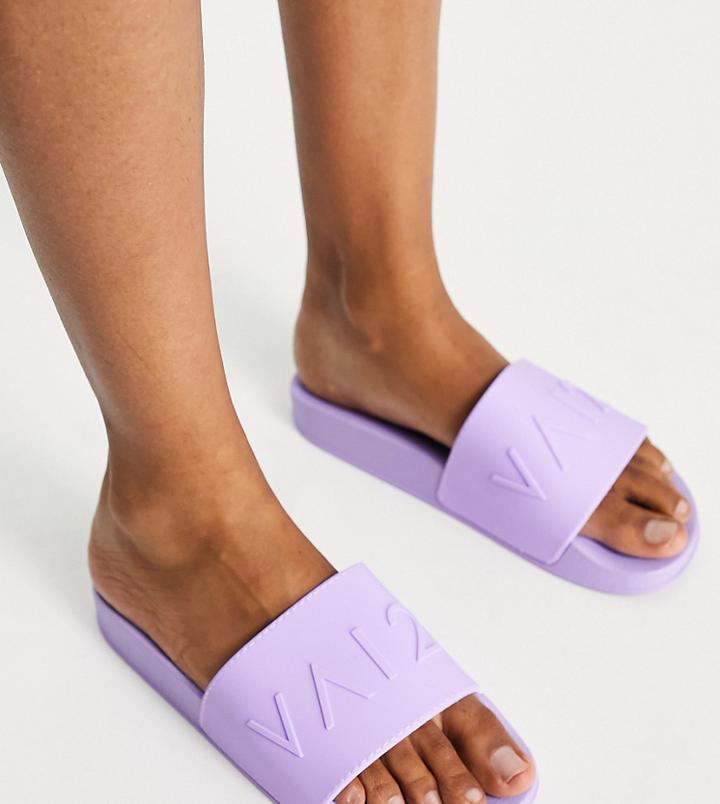 Vai21 Embossed Slides In Lilac-purple