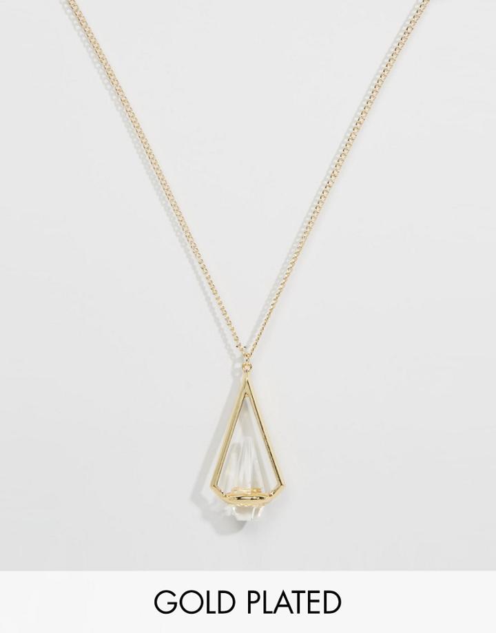 Nylon Gold Plated Necklace With Crystal
