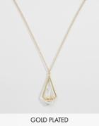 Nylon Gold Plated Necklace With Crystal