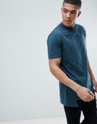 Asos Design Relaxed Skater T-shirt With Stepped Hem In Green - Green