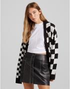 Bershka Contrast Seam Pocket Detail Faux Leather Mini Skirt In Black