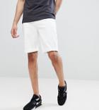 Asos Design Tall Denim Shorts In Slim White - White