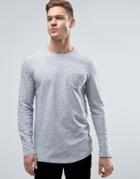 Jack & Jones Originals Long Sleeve Top With Pocket - Gray