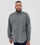Jack & Jones Premium Plus Size Button Down Shirt In Stretch Cotton - Green