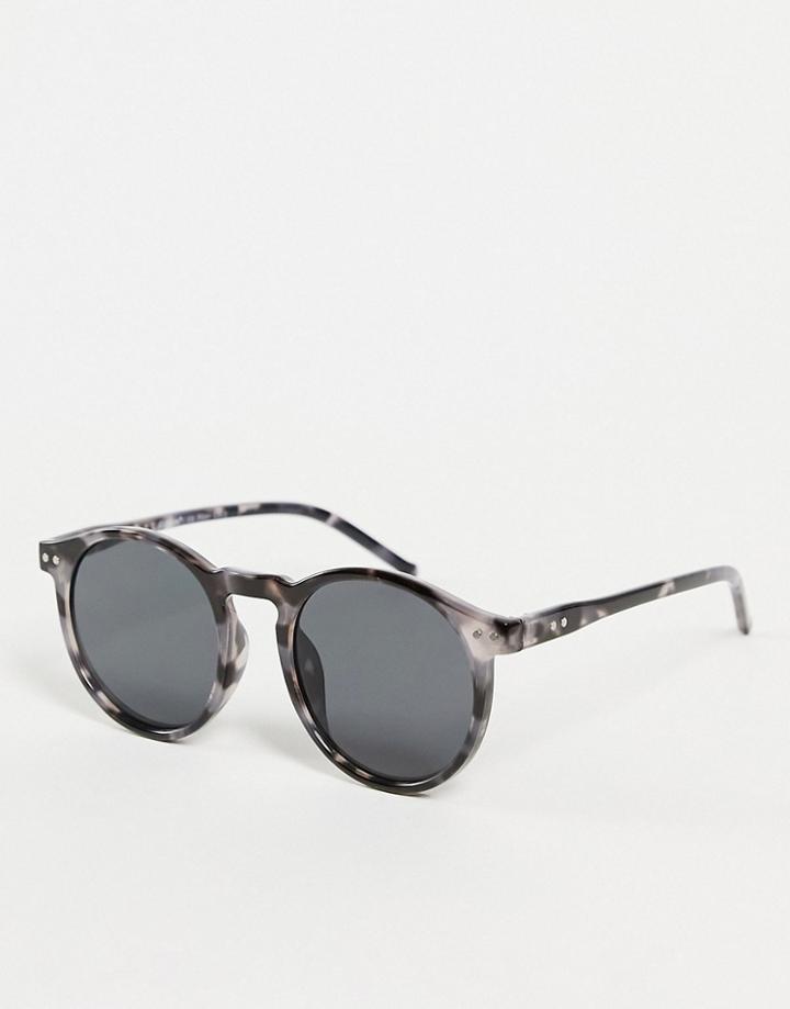 Aj Morgan Pause Unisex Round Sunglasses In Gray Tort-grey