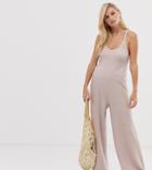 Micha Lounge Strappy Jumpsuit In Rib Knit-pink