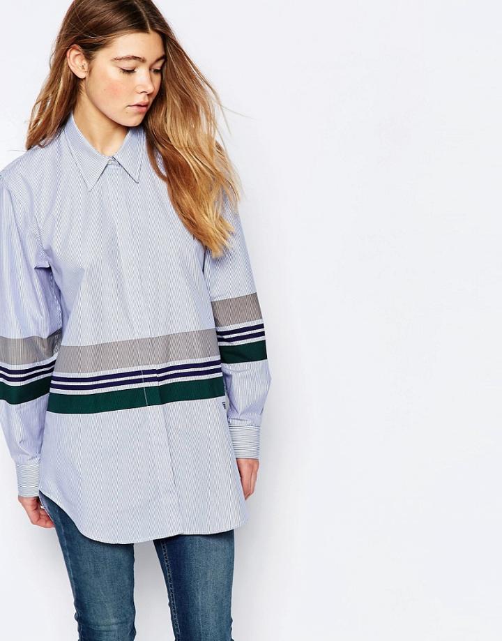 Wood Wood Nima Stripe Shirt - Blue