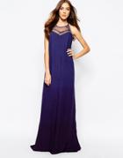 Fallen Star Layered Maxi Dress With Tapestry Tape Detail - Blue