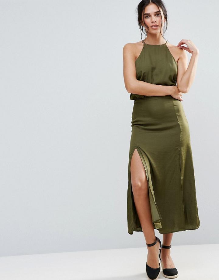 D.ra Marceline Halter Dress - Green