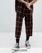Reclaimed Vintage Inspired Relaxed Pants In Check - Black