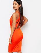 Naanaa Midi Dress With Cut Outs And Back Detail - Red