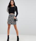 Asos Tall Tailored Mini Skirt In Zebra Print - Multi