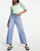 & Other Stories Wonder Organic Cotton High Waist Wide Leg Jeans In Oakman Blue