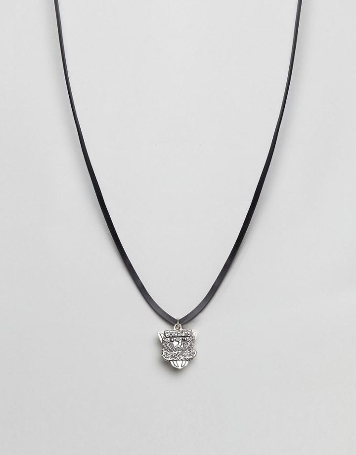 Diesel Leather Cord Necklace - Black