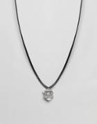 Diesel Leather Cord Necklace - Black