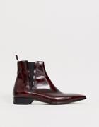 Jeffery West Escobar Chelsea Boot In Red High Shine Leather
