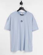 Puma Classic Small Logo T-shirt In Light Blue-blues