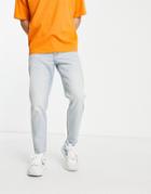 Asos Design Cone Mill Denim Classic Rigid 'american Classic' Jeans In Light Wash Blue