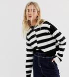 Collusion Crop Stripe Sweater-multi