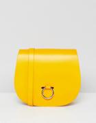 The Leather Satchel Company Saddle Bag With Bull Ring Closure - Yellow