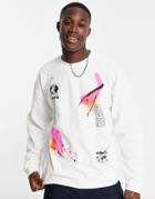 Topman Unseen Multi Paint Sweatshirt In White