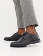 Selected Homme Leather Shoe On Crepe Sole - Black