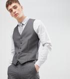 Farah Skinny Houndstooth Vest In Gray Exclusive At Asos - Gray