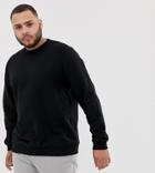 Asos Design Plus Sweatshirt In Black - Black