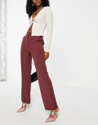 Asos Design Ultimate Straight Pants In Bordeaux-red