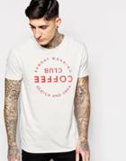 Scotch & Soda T-shirt With Club Coffee Print - Coffee