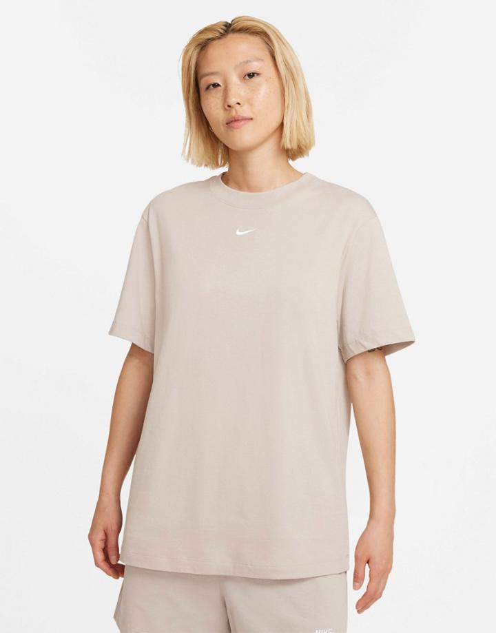 Nike Essentials Boyfriend T-shirt In Stone-neutral