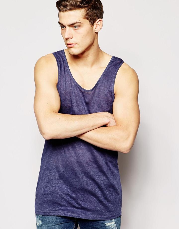 Minimum Longline Tank - Dusty Blue