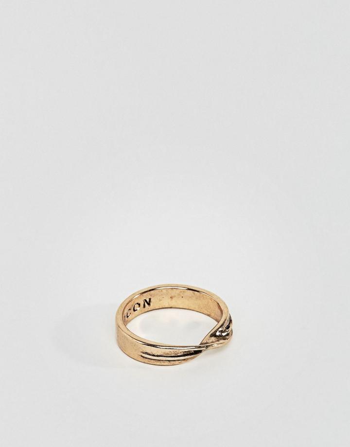 Icon Brand Twisted Band Ring In Antique Gold - Gold