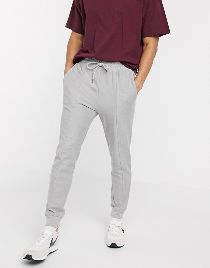 Topman Twill Sweatpants In Gray-grey