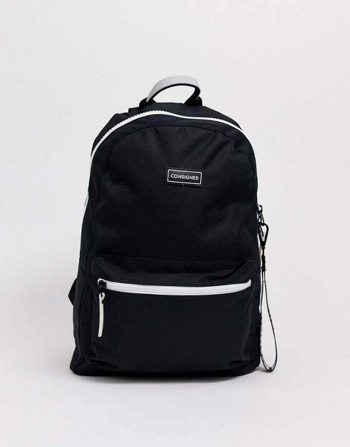 Consigned Tapped Backpack In Black