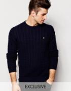 Farah Sweater With Cable Knit Exclusive - Navy