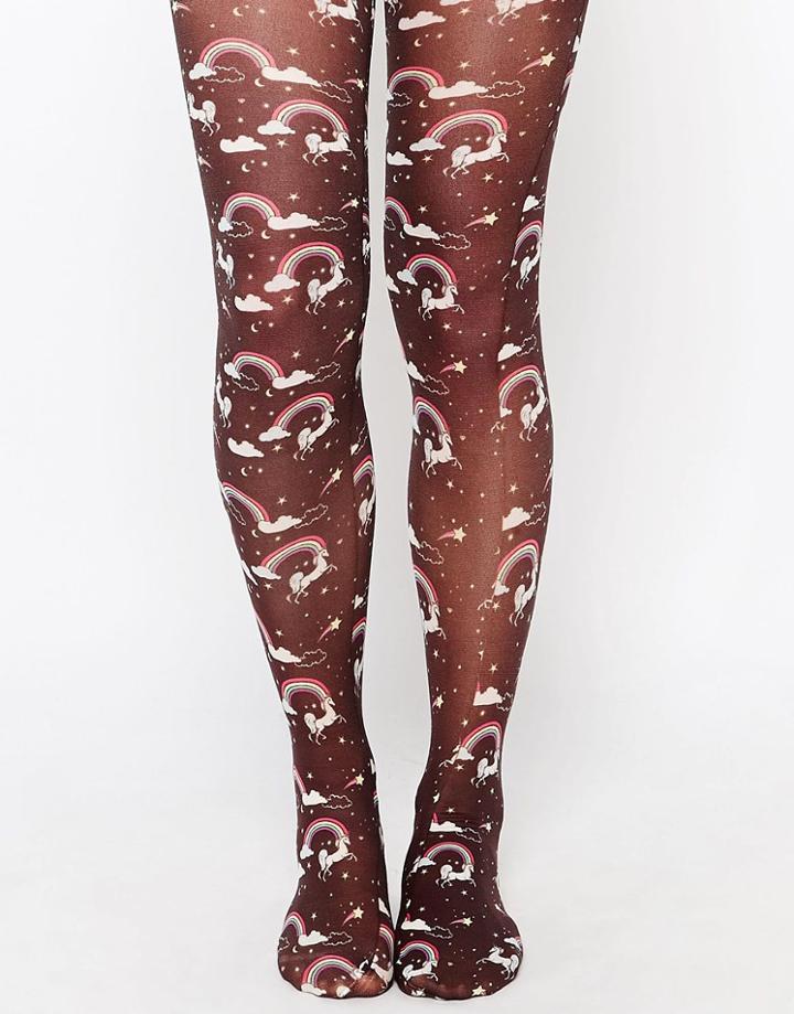 Asos Unicorn Printed Tights - Multi