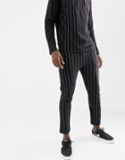 Another Influence Pinstripe Slim Fit Jersey Joggers - Black