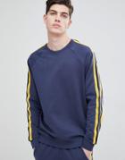 Only & Sons Sweatshirt With Track Stripe - Navy