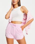 Pull & Bear Jersey Shorts In Pink