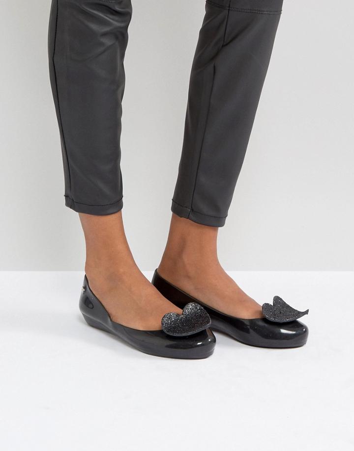 Zaxy By Melissa Pop Glitter Ballerina - Black