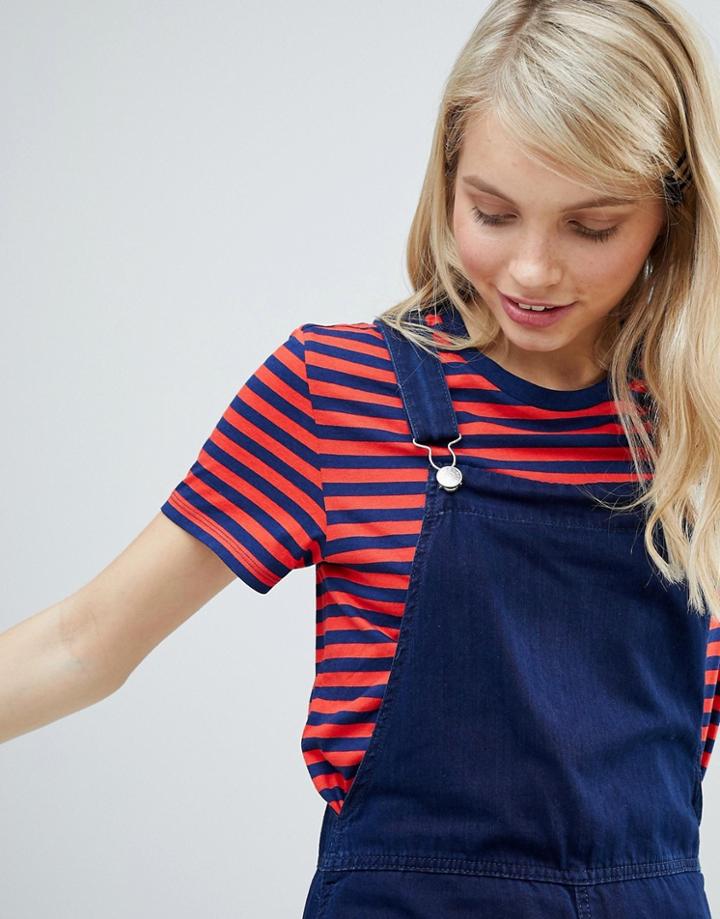 Monki Stripe Contrast Edge T-shirt - Multi
