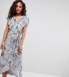 Missguided Tall Chiffon Floral Midi Dress - Multi