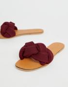 Asos Design Farlow Plaited Flat Sandals - Red