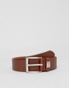 Hugo By Hugo Boss Leather Connio Belt In Brown - Brown