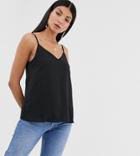 Asos Design Tall Eco Swing Cami With Double Layer-black